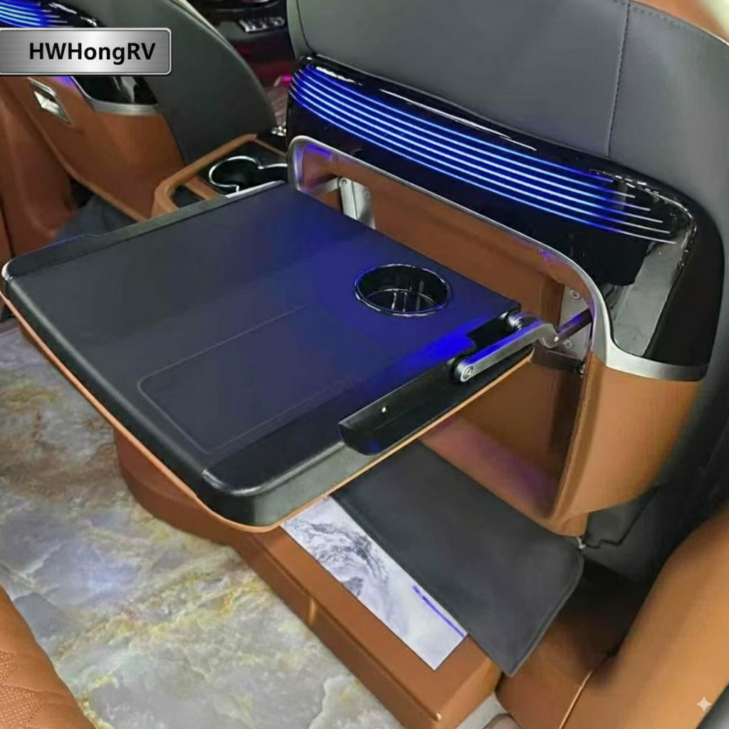 HWHo<i></i>ngRV HW-RVXJ Luxury Foldable Car Seat Back Tray Table with Wireless Charging | Premium Vehicle A